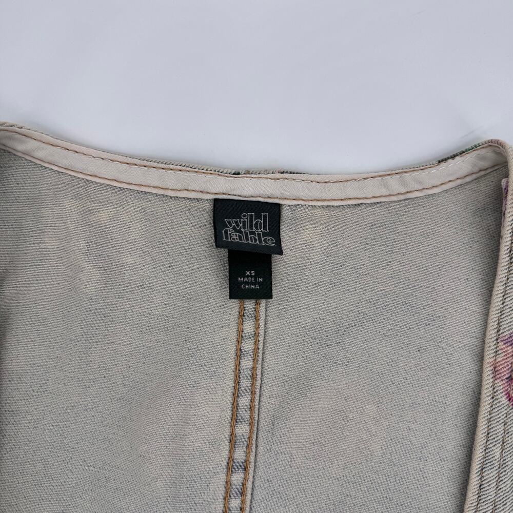 Wild Fable Floral Denim Bustier Crop Top Womens XS NWT Light Wash Y2K - Picture 3 of 4